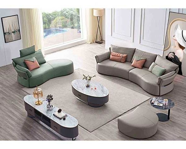 SALON CUIR 6 PLACES FM578 CLR NACRE YMA-2205/VERT YMA-2206
