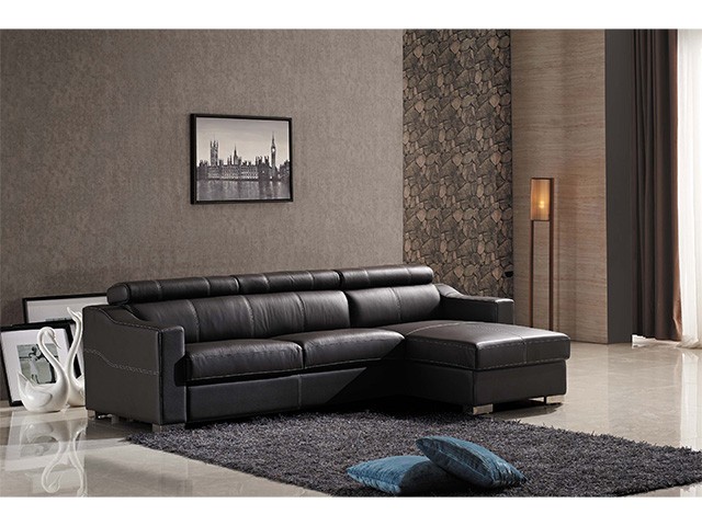 SALON CUIR 3 PLACES BED FM060 CLR MARRON FONCE LA04
