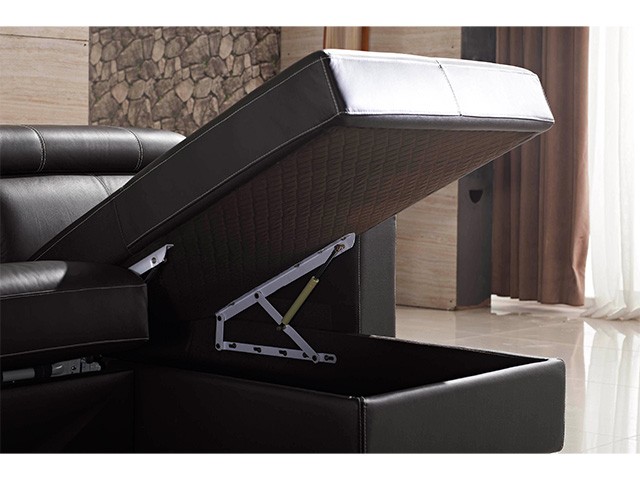 SALON CUIR 3 PLACES BED FM060 CLR MARRON FONCE LA04