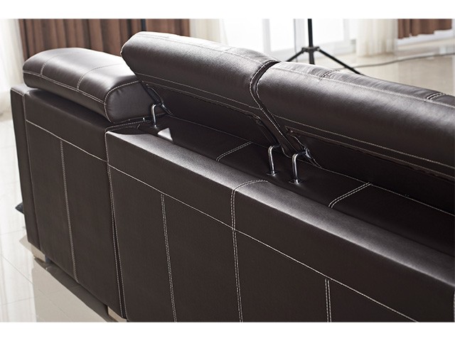 SALON CUIR 3 PLACES BED FM060 CLR MARRON FONCE LA04