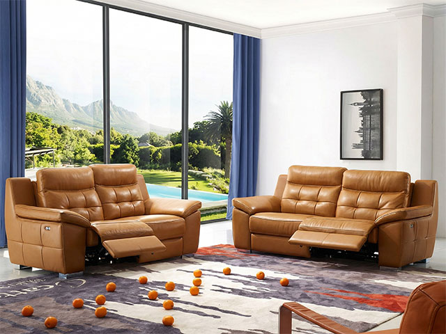 SALON CUIR 6 PLACES SE-660 COULEUR A0252 CAMEL