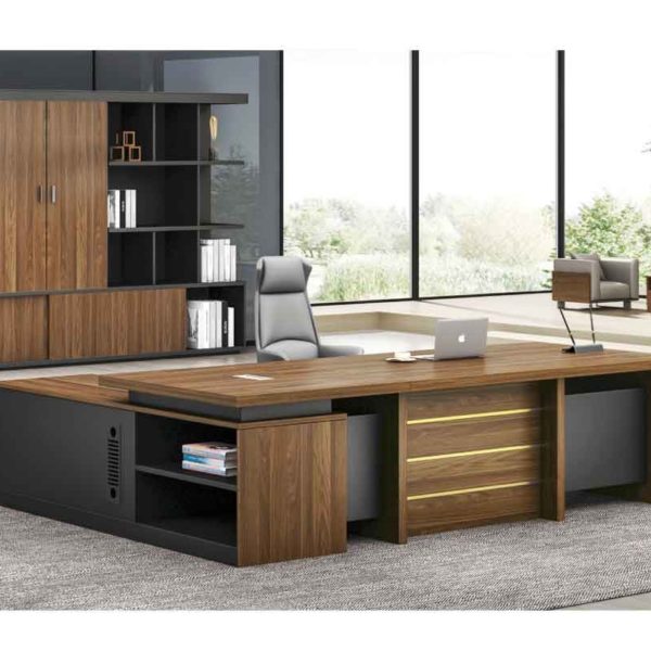 BUREAU PRESIDENT KM-100 3200*1200*760 MELAMINE TP-904 MARRON+GREY