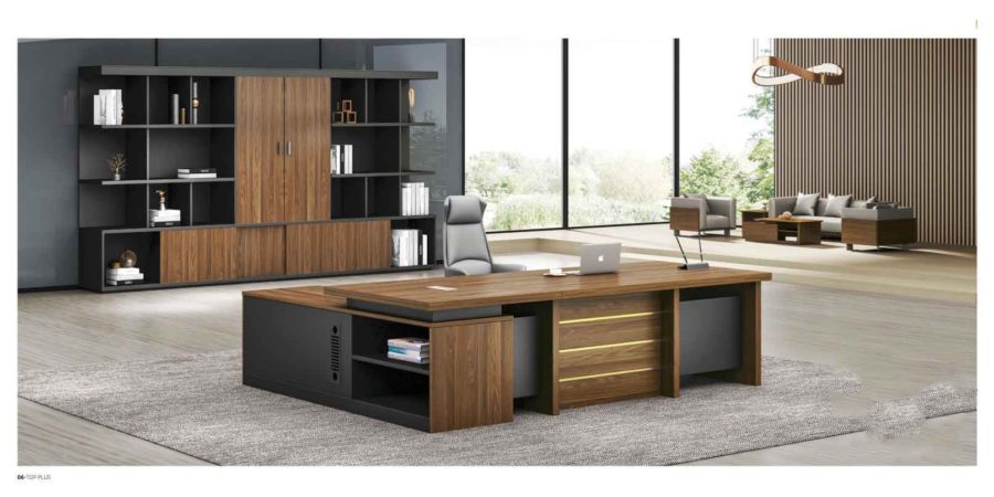 BUREAU PRESIDENT KM-100 3200*1200*760 MELAMINE TP-904 MARRON+GREY