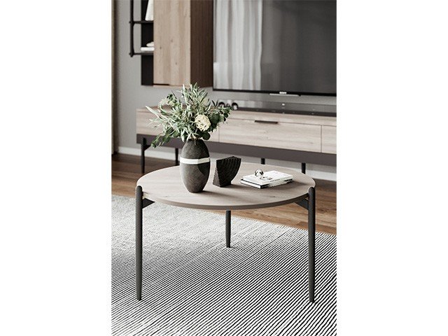 TABLE BASSE ROSETT 770X770X40 COULEUR MARRON BEIGE