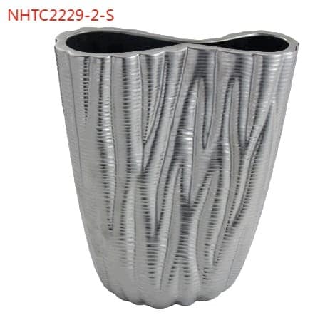 VASE DE DECORATION REF NHTC 2229-2-S COULEUR ARGENT