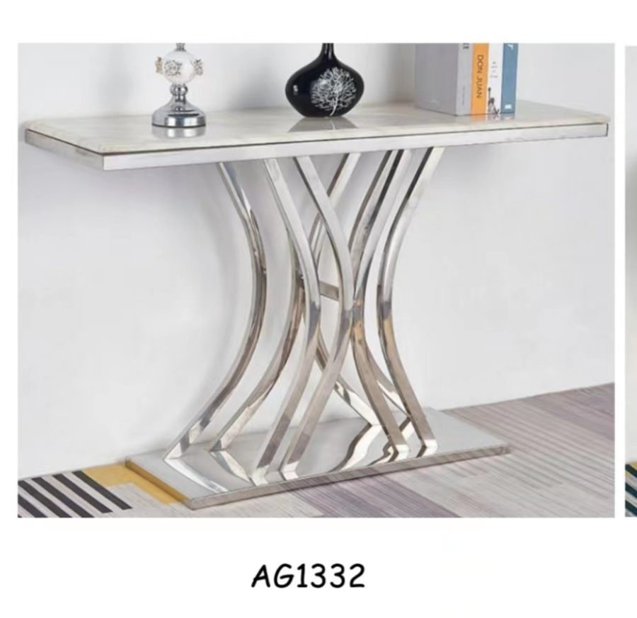 CONSOLE SANS MIROIR REF AG1332 EN MARBRE COULEUR ARGENT 132X42X80