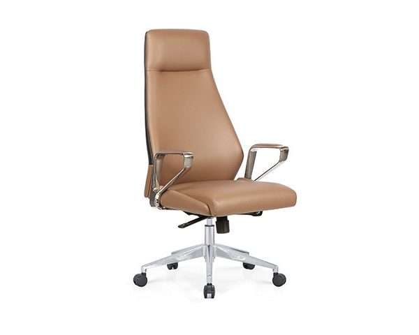 FAUTEUIL DOSSIER HAUT PU DL928A MARRON/NOIR 660x1186x1250
