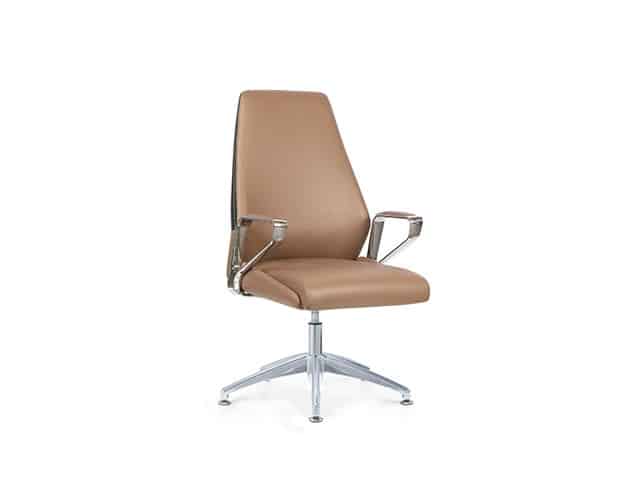 FAUTEUIL VISITEUR PU DL928C MARRON/NOIR 620*655*1070