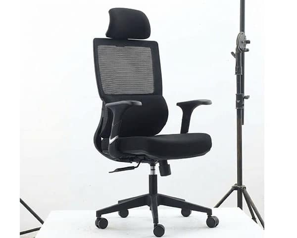 FAUTEUIL DOSSIER HAUT EN MAILLE 686AB-U NOIR