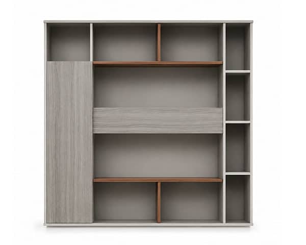 MEUBLE RANGEMENT HAUT 1P MGB02-1818 180*40*180 CLR MARRON P23+WHITE
