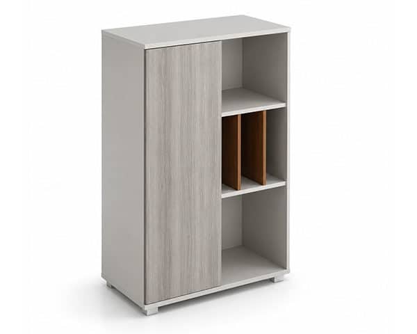 MEUBLE RANGEMENT MOYEN 1P MGB03-0811 80*40*111 MARRON P23+WHITE