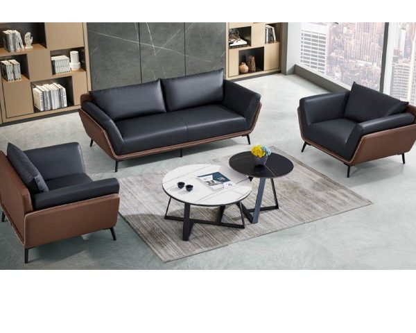 SALON DE BUREAU 5 PL PU MO-X202 GRIS270-42/MARON 270-30 110-208*83*80