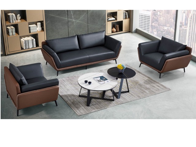 SALON DE BUREAU 5 PL PU MO-X202 GRIS270-42/MARON 270-30 110-208*83*80