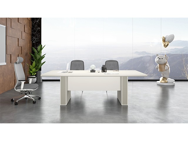 TABLE DE REUNION VG-C0124 2400*1200*750 BMW GREY+DB01 BLANC 8-10 PLCS