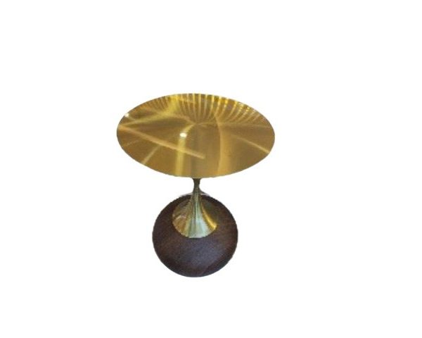 TABLE DE COIN REF LC-01 51X43X21.5 COULEUR MARRON/DOREE