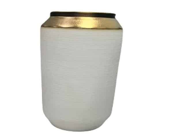 MASTEROFFICE 19 VASE DE DECARATION CB078CEF GM C COULEUR BLANC/DOREE