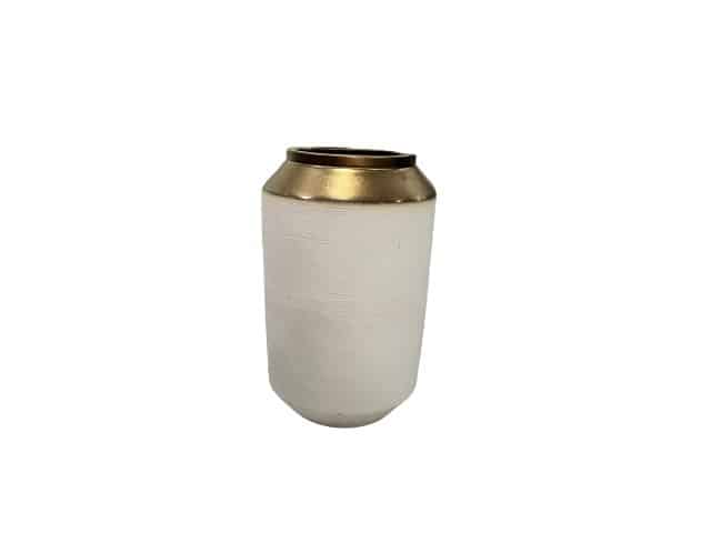 VASE DE DECORATION CB078CEF PM F COULEUR BLANC/DOREE