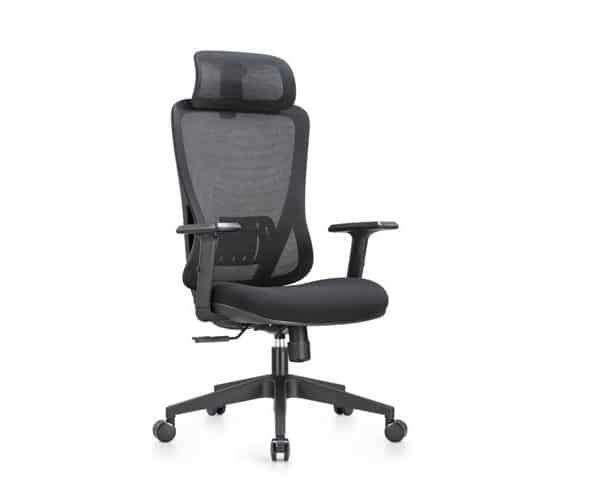 FAUTEUIL DOSSIER HAUT A MAILLE GR021H NOIR ORTHOPEDIQUE