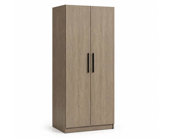 ARMOIRE CHAMBRE A COUCHER S801 2 PTS BATTAN 194X42X6 CLR 07 GRIS/NOIR