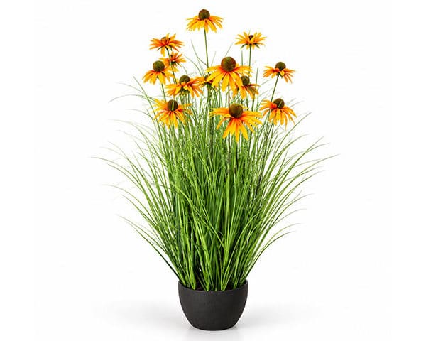 FLEURS DE DECORATION REF 02 VERT/JAUNE