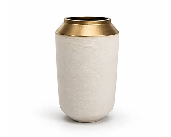 VASE DE DECORATION CB078CEF PM F COULEUR BLANC/DOREE