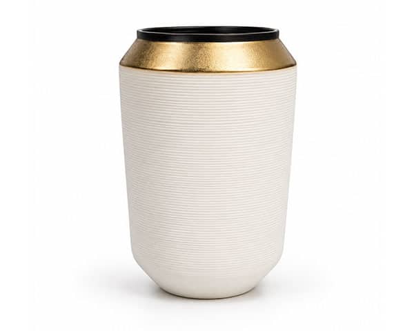 VASE DE DECORATION CB078CEF GM C COULEUR BLANC/DOREE
