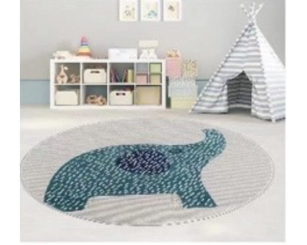 MOQUETTE ENFANT BL-01 K221822D01 133X133 COULEUR BEIGE/VERT/BLEU