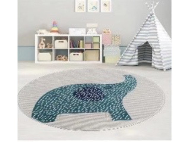 MOQUETTE ENFANT BL-01 K221822D01 133X133 COULEUR BEIGE/VERT/BLEU