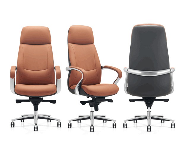 FAUTEUIL DOSSIER HAUT PU YS2302A GX005 ORANGE+YS019 MARRON 72*67*1200