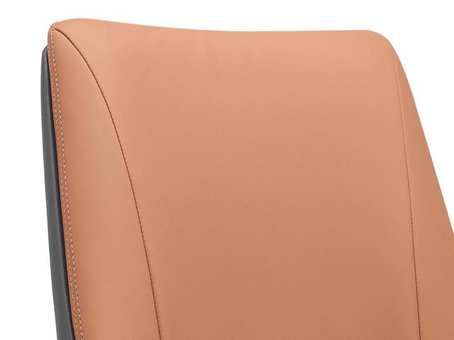 FAUTEUIL DOSSIER BAS PU YS2302B GX005 ORANGE+YS019 MARRON 72*67*1010