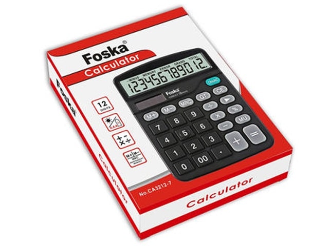 CALCULATRICE 12 CHIFFRES MM FOSKA CA3212-7 SOLAIRE