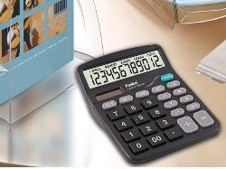 CALCULATRICE 12 CHIFFRES MM FOSKA CA3212-7 SOLAIRE