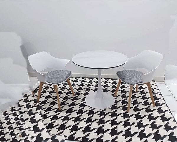 TABLE TETE A TETE RONDE EN VERRE 2 PLACES REF T09 86x86x73 CLR BLANC