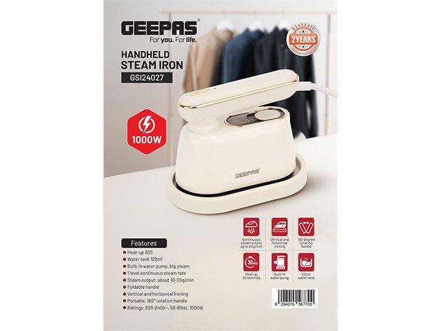 FER A REPASSER A VAPEUR PORTATIF GEEPAS 0.12L GSI24027