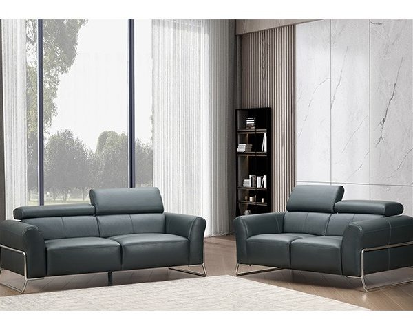 SALON CUIR 6 PLACES HY-9217 COULEUR #511 NOIRE