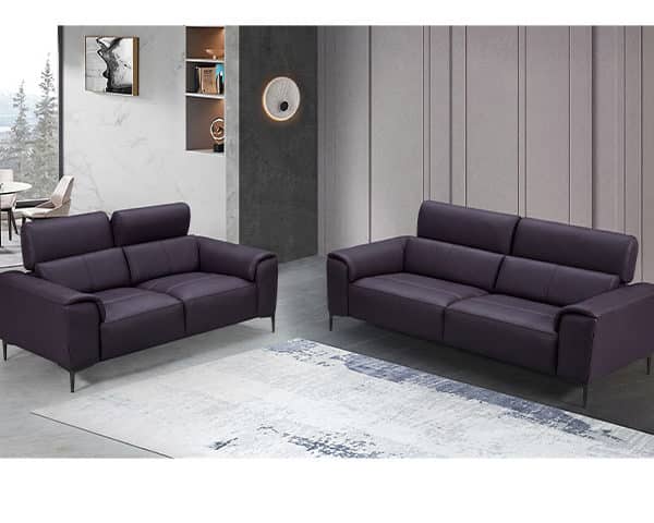 SALON CUIR 6 PLACES SX-9053 COULEUR DIEZ 663 MEUVE