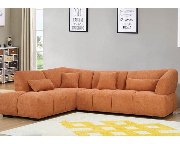SALON TISSU 4 PLACES ANGLE HY-9187 COULEUR ORANGE-7