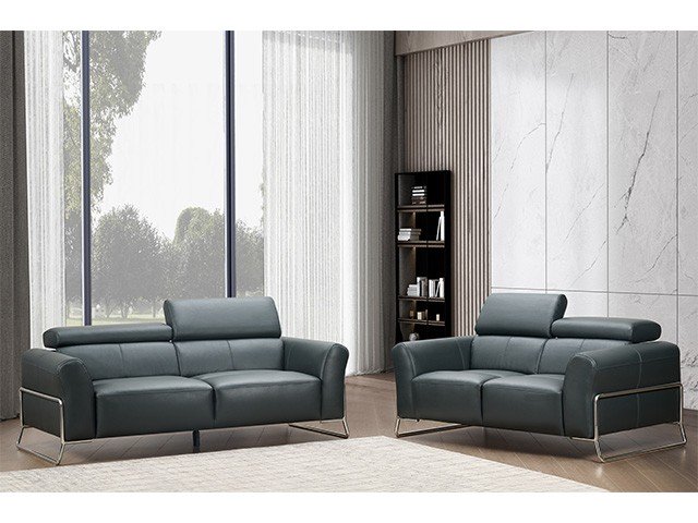 SALON CUIR 6 PLACES HY-9217 COULEUR #511 NOIRE