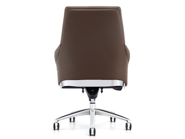 FAUTEUIL DOSSIER BAS PU YS1523B C54 MARRON PIED CHROME