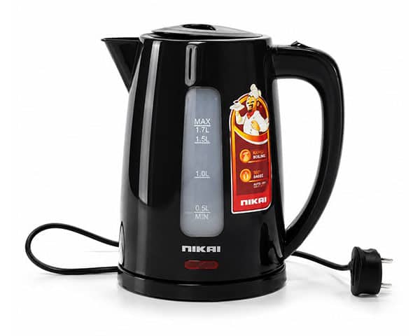 BOUILLOIRE ELECTRIQUE EN PLASTIQUE 1.7L NIKAI 220AX AC-220-240V NOIR