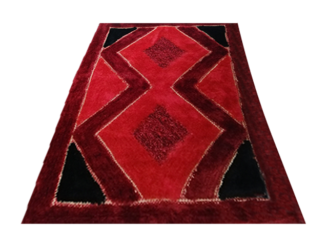 MOQUETTE MM DE LUXE REF ML 160*230 ROUGE NOIR RECONDITIONNE