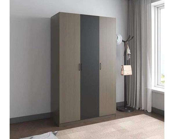 ARMOIRE 3 PORTES BATTANTES 811-3 203*52,5*8 COULEUR 04 MARRON/NOIR