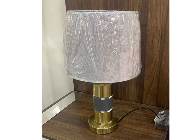 LAMPE DE CHEVET REF T550 146*28 CLR BEIGE/GRIS/DOREE