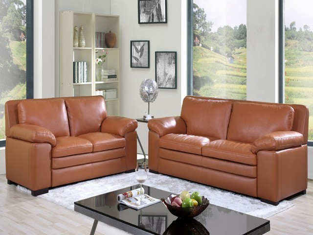 SALON CUIR 6 PLACES S-131 COULEUR A101 CHOCOLAT
