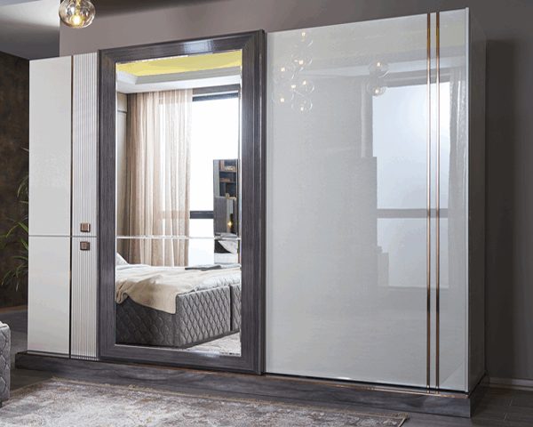 ARMOIRE CHAMBRE A COUCHER 180X200 DANTE PORTES COULISSANTES