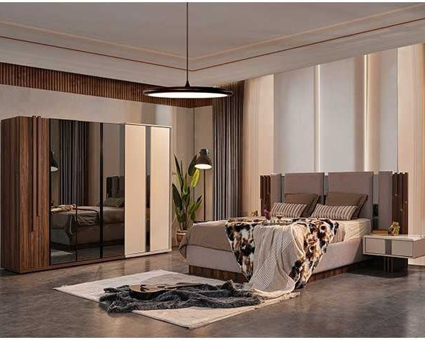 CHAMBRE A COUCHER 180X200 COMPLETE PREO PORTES BATTANTES