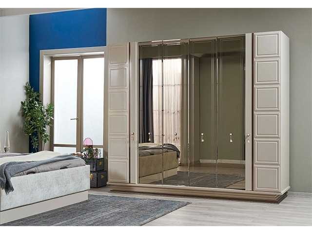 CHAMBRE A COUCHER 180X200 COMPLETE FELIX PORTES BATTANTES BEIGE