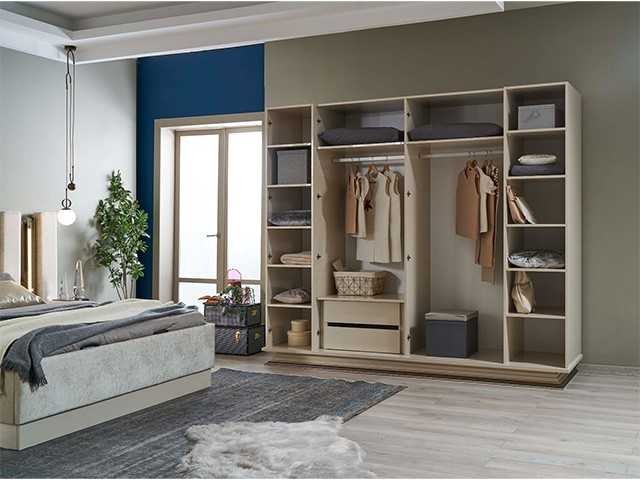 CHAMBRE A COUCHER 180X200 COMPLETE FELIX PORTES BATTANTES BEIGE