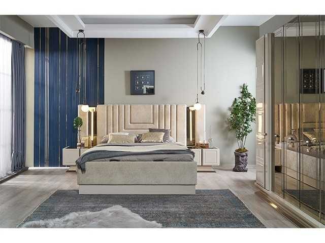 CHAMBRE A COUCHER 180X200 COMPLETE FELIX PORTES BATTANTES BEIGE