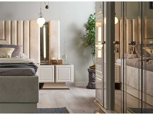CHAMBRE A COUCHER 180X200 COMPLETE FELIX PORTES BATTANTES BEIGE
